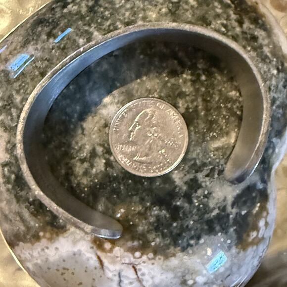 Salisbury Pewter June Rose Flower Cuff Bangle Bracelet Etched Collectible 1” - Picture 10 of 12